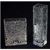 Image 1 : Clear pebble design Whitefriars rectangular vase and square based vase, largest 18cm high…