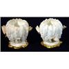 Image 1 : Pair of cream floral relief  and gilt pottery pots, marks to base, 7cm high…