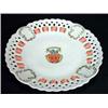 Image 1 : Hand coloured and transfer printed Eastbourne crested ribbon plate, 22cm diameter…