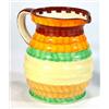 Image 1 : Hand painted Art Deco style jug, decorated in oranges, greens and yellows, 22cm high…