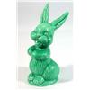 Image 1 : Green galzed seated cottontail bunny, 22cm high, impressed marks to base…