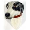 Image 1 : Hand painted (possibly Doulton) black and white dog's head wall sconce, gold marks to back, 18cm …