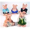 Image 1 : Set of five hand painted Nat West Wade pigs, marks to base…