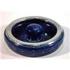 Image 1 : Doulton Lambeth blue stoneware ashtray with silver rim, impressed marks to base, 10cm diameter…