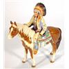 Image 1 : Hand painted Beswick Indian on brown and cream horseback, marks to base, 23cm high…