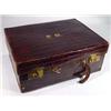 Image 1 : Gentlemans/ladies crocodile travelling case with hammered silver and cut glass pots, brushes, mot…
