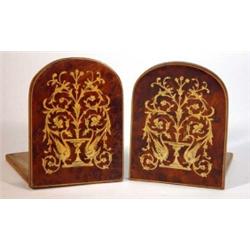 Pair of Sorrento book ends with floral swag design, 13cm high…