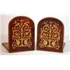 Image 1 : Pair of Sorrento book ends with floral swag design, 13cm high…