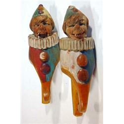 Pair of hand painted Continental grotesque clown shaped nutcrackers…