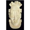 Image 1 : Carved ivory ethnic face mask, 16cm high…