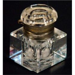 Square cut glass and silver plated inkwell…