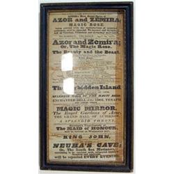 Framed early Victorian Spohrs New Grand Opera theatre poster…