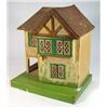 Image 1 : Hand painted wooden child's dolls house, hinged front panel, 44cm high…