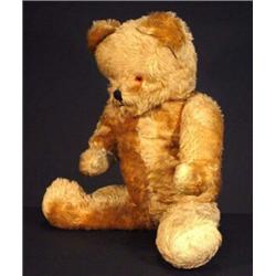 Large straw filled jointed teddy bear, 80cm high…