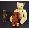 Image 1 : Paper mache and felt standing brown bear, early jointed straw filled teddy bear and one other…