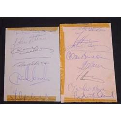 Derby County Football Club 1969 - 70 two sheets of autographs to include Ron Webster, Willie Carl…