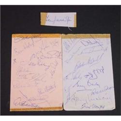 Stoke City Football Club 1971 two sheets of autographs to include Tony Woddington, Gordon Banks, …