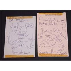 Southampton Football Club 1970 two sheets of autographs to include Bobby Stokes, Mike Shannon, Er…