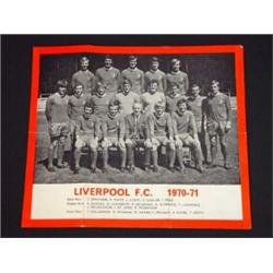 1970-71 Liverpool Football Club facsimile autograph sheet…