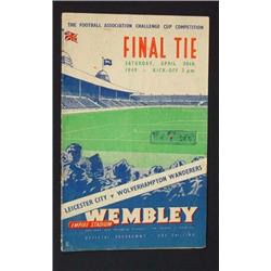 Wolverhampton Wonderers vs Leicester City 1949 FA Cup Final football programme…