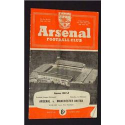 Arsenal Football Club programme for the Manchester United League Division I match 1958, the last …