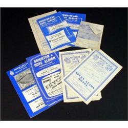 Brighton & Hove Albion Football Club programmes from the 1940's, 50's and 60's including Southamp…