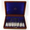 Image 1 : Cased set of Mappin & Webb mother-of-pearl handled and silver plated knives and forks…