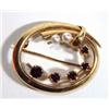 Image 1 : 9ct gold brooch set with pearls and garnets…