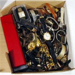 Large box of assorted ladies' and gents' wristwatches…