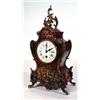 Image 1 : Mappin & Webb boulle design floral brass inlaid mantelclock with enamel dial, 38cm high…