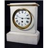 Image 1 : White marble mantelclock with enamel dial…