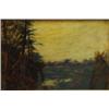 Image 1 : Framed Victorian oil onto canvas of sheep beside pond with people and trees, star signature to le…