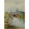 Image 1 : Gilt framed watercolour 'Canal - Lake Hopateong', Emma H. Van Pett, 36cm x 26cm…