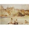 Image 1 : Framed Sir William Russell Flint print of girls on a beach, 38cm x 26cm…