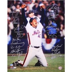 New York Mets Team-Signed 1986 World Series Champions 16x20 Photo with (23) Signatures Including Dar