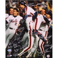 New York Mets Team-Signed 1986 World Series Champions 16x20 Photo with (25) Signatures Including Dar