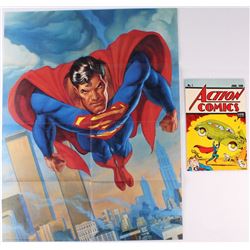Vintage 1938  Action Comics: Superman  Issue #1 DC Comics Comic Book with Superman Poster