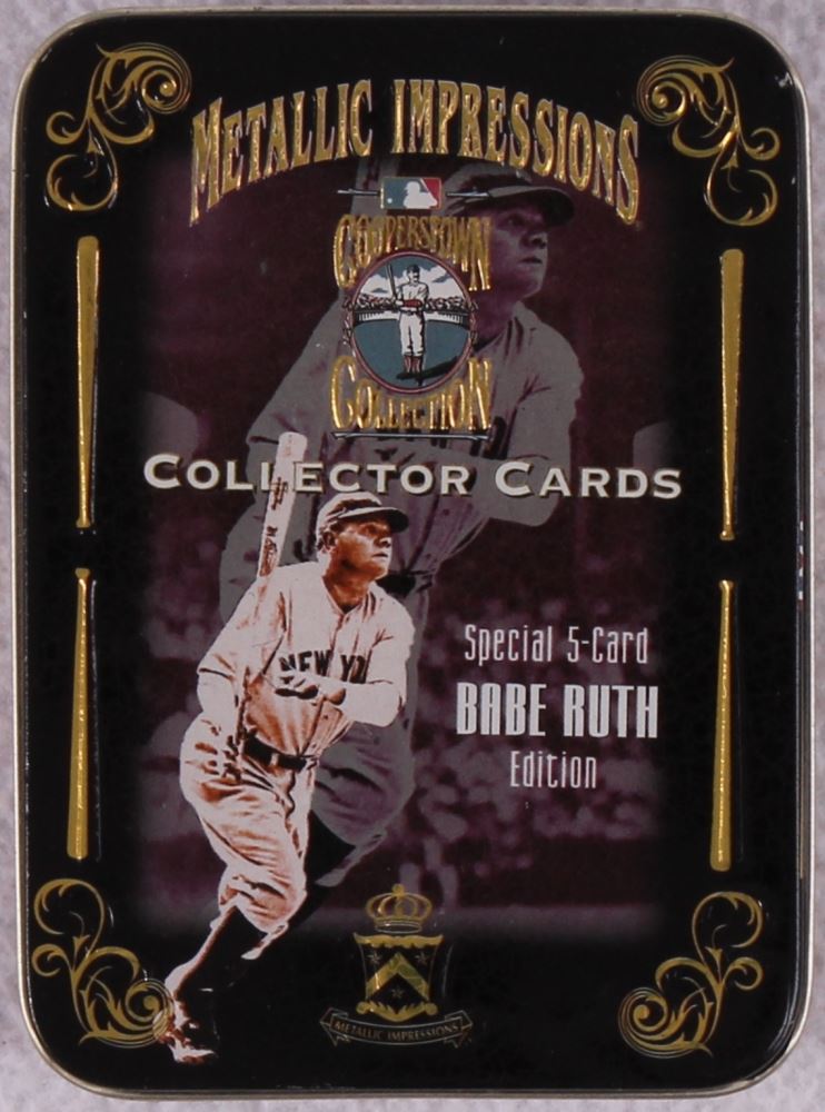 Set of (5) Metallic Impressions Babe Ruth Embossed Metal Collector