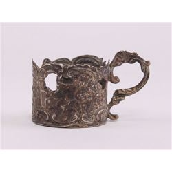 French silver repousse cup casing, 18th Century.