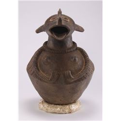 Rare African Mambila terra cotta pottery vessel