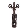 Image 1 : African wood carved figure with curled horns, 19th