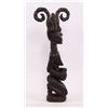 Image 3 : African wood carved figure with curled horns, 19th