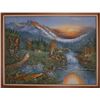 Image 1 : M. Scott, large oil on canvas framed painting.