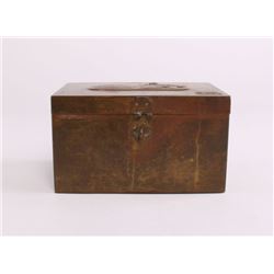 Antique European copper jewelry box of a resting