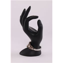 Native American sterling silver and opal watch bracelet