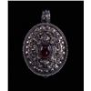 Image 1 : Garnet and sterling silver locket that opens, 19th
