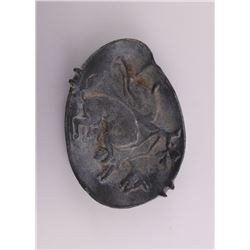 Antique fighting dog metal ashtray.  (Size: See second