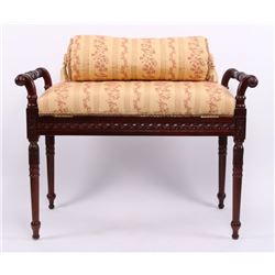 Antique Victorian rosewood lift top window bench with