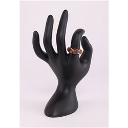 Sterling sliver and amber ring with individual links.