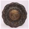 Image 1 : Italian brass/bronze plate with decorated with lions,